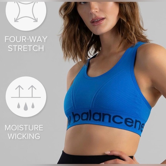 New Balance Seamless Cami Sports Bra. Racerback. Black w/ silver logo. M. NWOT - Picture 12 of 14